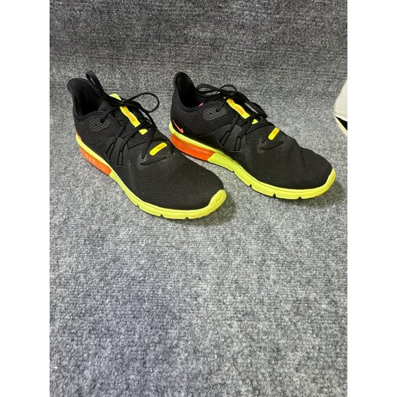 Nike Air Max Mens 11 Sequent 3 'Black Orange Volt lightweight mesh upper - Picture 11 of 16